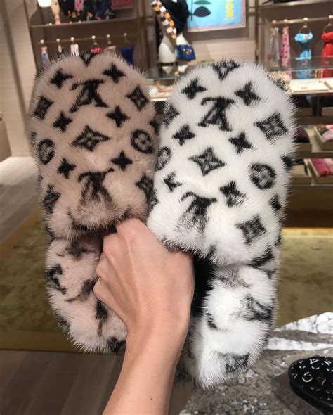 louis vuitton mink slippers.